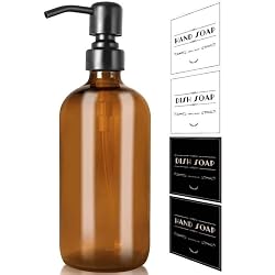 amber glass soap dispenser